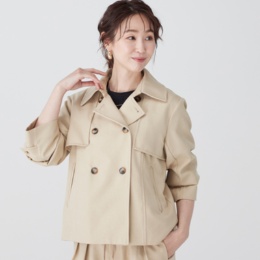 ROHERBE レター刺繍 ショートトレンチコート