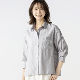 day to day 刺繍ポケットストライプシャツジャケット