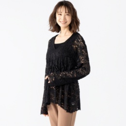 ANGELOS 花柄レースフーディープルオーバー