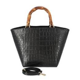 ロダニア クロコエンボスソフトレザースクエアバッグ