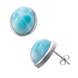 シルバー925 ラリマー ピアス 計14ctUP 鑑別書付