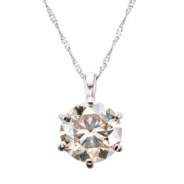 シャンパンカラーダイヤモンドペンダント 1.5ctUP鑑定書付