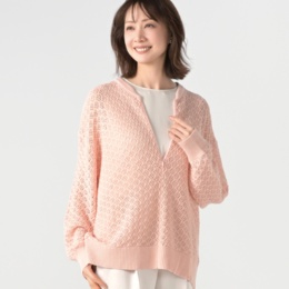 eM by Emma Taylorフロント2WAY柄編ニットプルオーバー