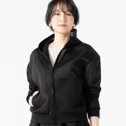 ANNE COQUINE ダンボールニットシアーフードブルゾン