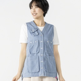 KiKKi ストライプデニムベスト