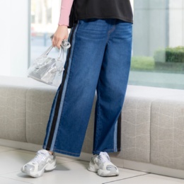 KILA MODA サイドラインイージーデニムパンツ