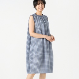 KiKKi ギンガムチェックコクーンワンピース