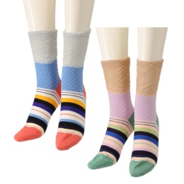 KiKKi カラフルドットボーダーソックス[日本製]