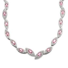 パパラチアサファイヤ18KWGフルネックレス 計9.68ct