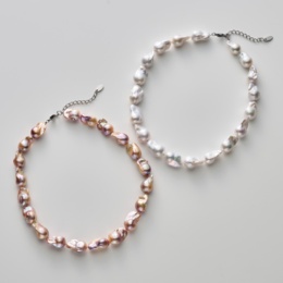 TarTar オーロラリップル真珠大粒バロックネックレス[マイア]