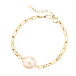 18KYG シャンパンカラー白蝶真珠 ブレスレット 12mm