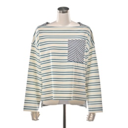 Carney ボーダードッキング ボートネックプルオーバー