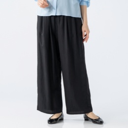 CARRIERE ウエストタックギャザーワイドパンツ