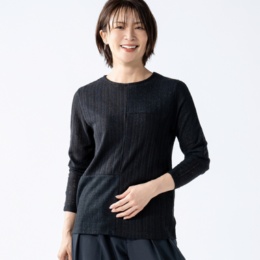 calma タンクトップ付き マテリアルMIXシアープルオーバー