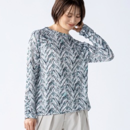 calma サファリヘリンボーン柄 サラサラシリーズ プルオーバー