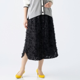 calma シャツ風デザイン カットジャガードスカート