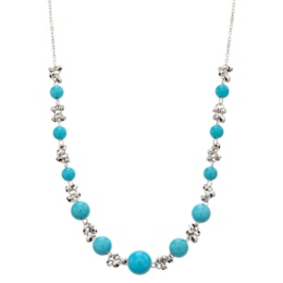 スリーピングビューティートルコ石 純プラチナミラーボールネックレス
