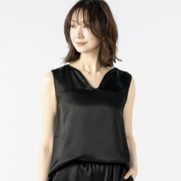 MASAGO サテン素材衿変化タンクトップ