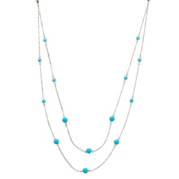 スリーピングビューティートルコ石 純プラチナ レイヤードネックレス