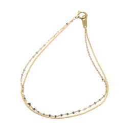 純金 ベネチアン&ペタル 2連デザインブレスレット