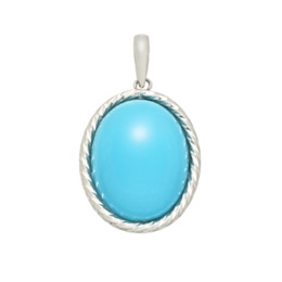 スリーピングビューティートルコ石純PTオーバルペンダントヘッド