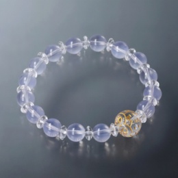 幸せのふくろう ラベンダーミルキークォーツ サークルブレス