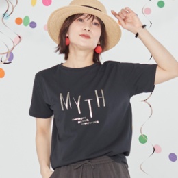 Coeur sucre カラー箔ロゴプリントTシャツ