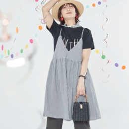 Coeur sucre おしゃれに体型カバーキャミチュニック