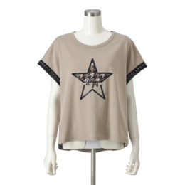 Remite シルケットスムーススター箔プリントTシャツ