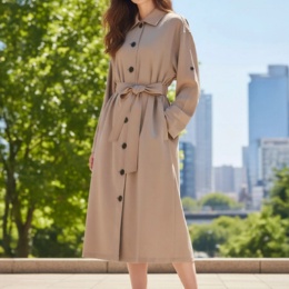 Provador 撥水強撚スラブストレッチ 2WAYコートワンピース