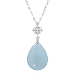 アクアマリン&CZ ペアシェイプペンダント30ctUP[リオラ]
