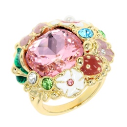  JinkaNezu ビジューストーン フローラルリース リング