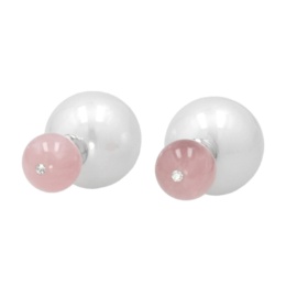 eclat パステルカラーストーン ビジューパールキャッチピアス