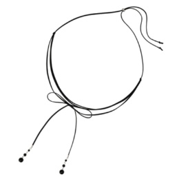 eclat ナチュラルストーン レザー調 リュバンネックレス