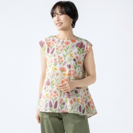 myM インド綿花柄ノースリーブチュニック