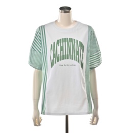 GRC ストライプ切替プリントTシャツ