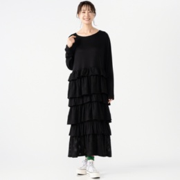 PERSONS カットソーラッフルワンピース