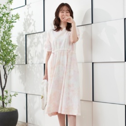 RUSTY タイダイ染めウェストドローストリングワンピース