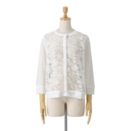 Provador 刺繍レース ストレッチカーディガン