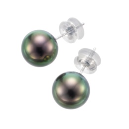 黒蝶真珠 イヤリング/ピアス テリ最強ピーコック 9mm