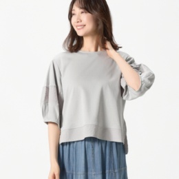 MINHA KILAKILA異素材使いパフスリーブプルオーバー