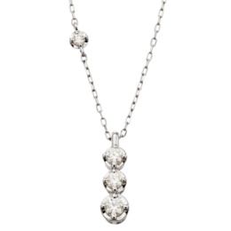  ボツワナ産ダイヤモンドPT3ストーンペンダント 計0.13ctUP