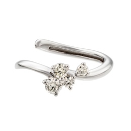  ボツワナ産ダイヤモンドPT イヤーカフ 計0.09ctUP