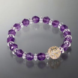 幸せのふくろう アメシストスターカット サークルブレス