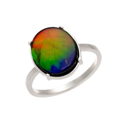 PT900 アンモライト リング[オーバル]