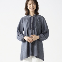 タカシマヤスタイルプリュ 刺しゅう入りデニムブラウス