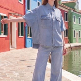 Provador ツイストドビー デニムシャツジャケット