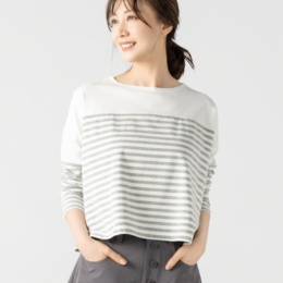 KiKKi ボーダー切り替えプルオーバー