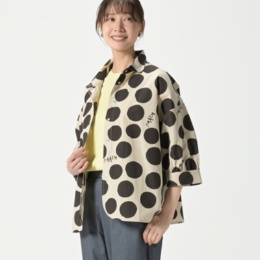 KiKKi ドットプリントワイドシャツ
