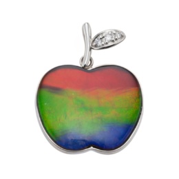 PT900 アンモライト&ダイヤモンド ペンダントヘッド[アップル]